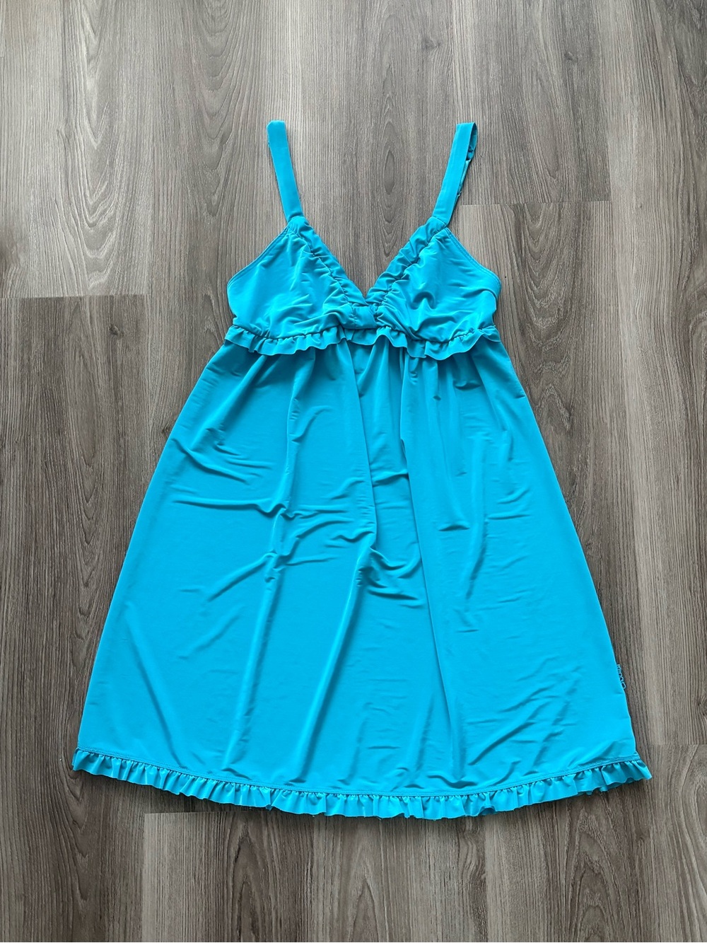 La SENZA Turquoise Ruffle Detail Slip